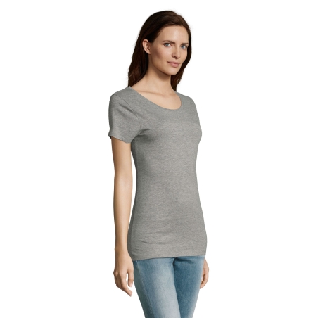 TEE-SHIRT FEMME COUPE COUSU MANCHES COURTES