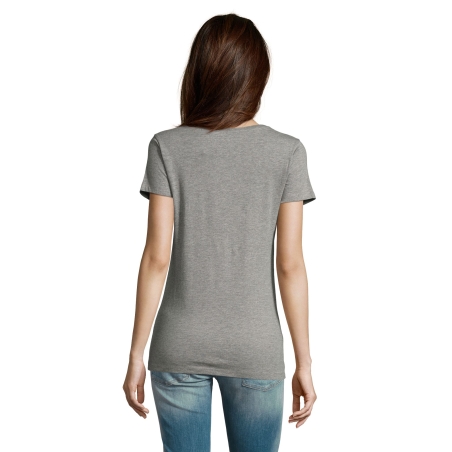 TEE-SHIRT FEMME COUPE COUSU MANCHES COURTES