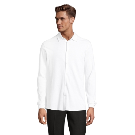 CHEMISE EN COTON PIQUÉ HOMME