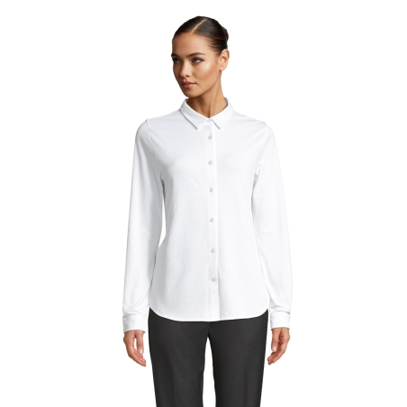 CHEMISE EN COTON PIQUÉ FEMME