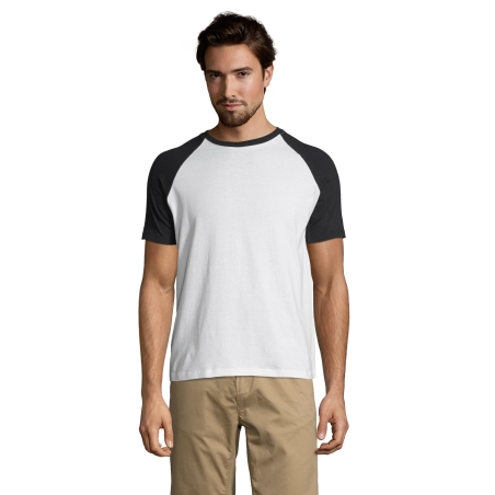 TEE-SHIRT HOMME BICOLORE MANCHES RAGLAN