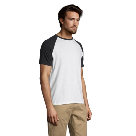 TEE-SHIRT HOMME BICOLORE MANCHES RAGLAN