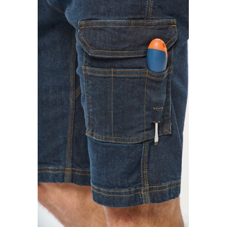 Bermuda denim multipoches homme