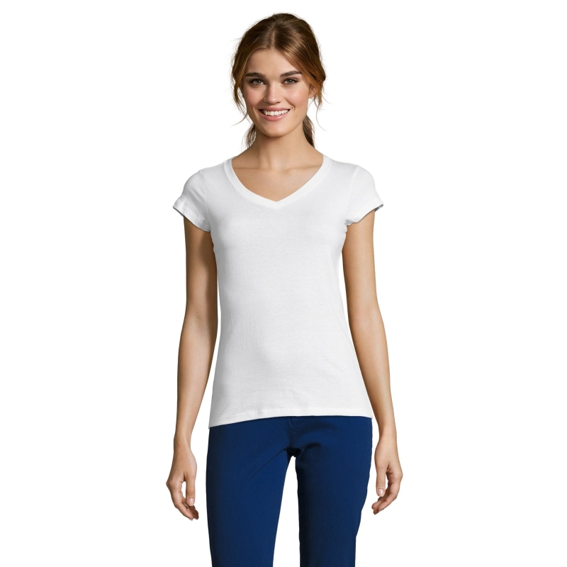 TEE-SHIRT FEMME COL “V”