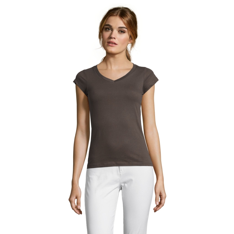 TEE-SHIRT FEMME COL “V”