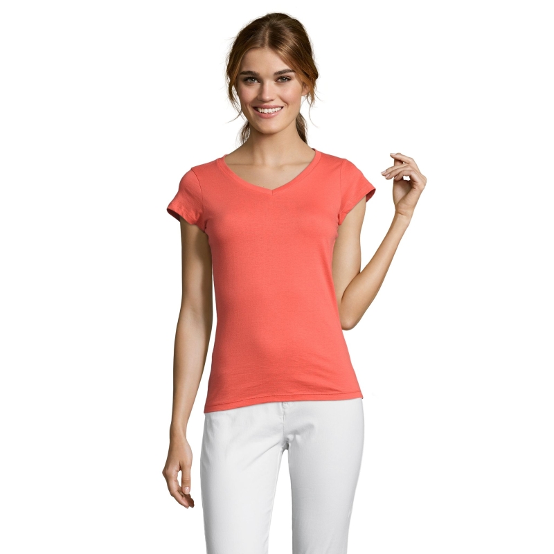 TEE-SHIRT FEMME COL “V”