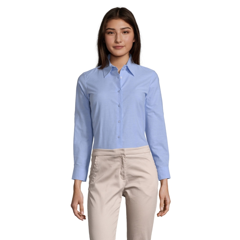 CHEMISE FEMME OXFORD MANCHES LONGUES