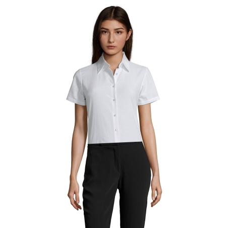 CHEMISE FEMME OXFORD MANCHES COURTES