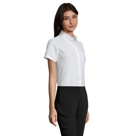 CHEMISE FEMME OXFORD MANCHES COURTES