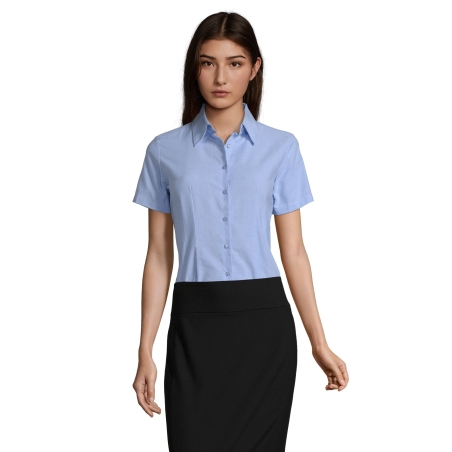 CHEMISE FEMME OXFORD MANCHES COURTES