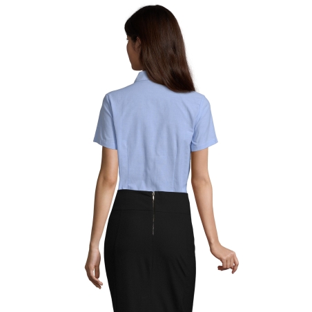 CHEMISE FEMME OXFORD MANCHES COURTES