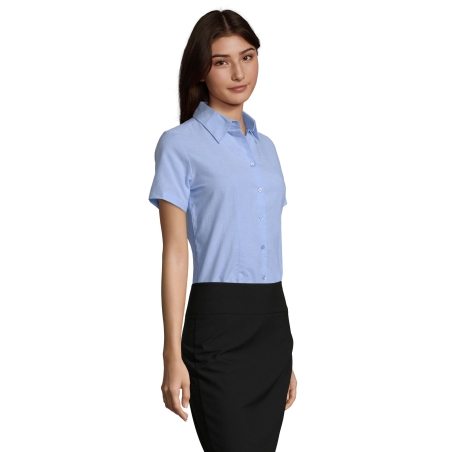 CHEMISE FEMME OXFORD MANCHES COURTES