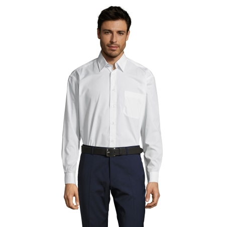 CHEMISE HOMME POPELINE MANCHES LONGUES