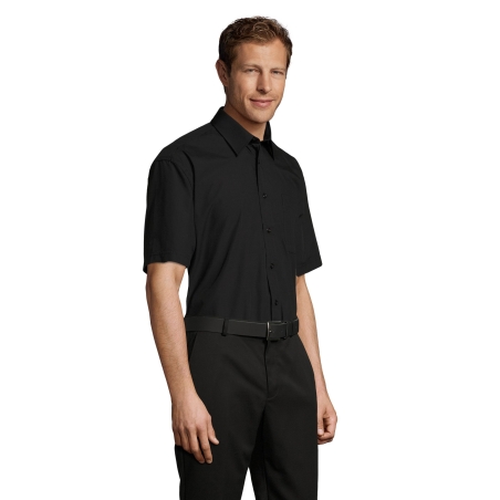 CHEMISE HOMME POPELINE MANCHES COURTES