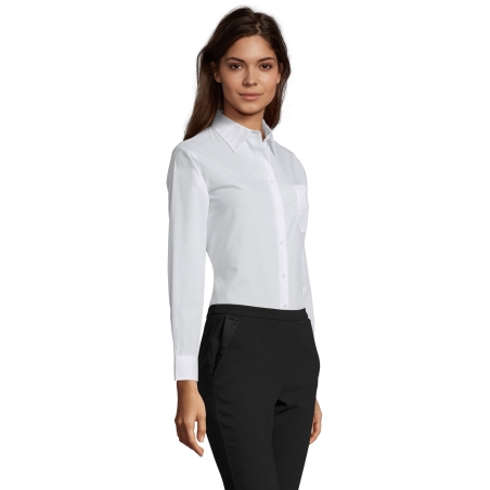 CHEMISE FEMME POPELINE MANCHES LONGUES