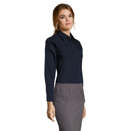 CHEMISE FEMME POPELINE MANCHES LONGUES