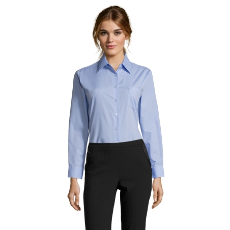 CHEMISE FEMME POPELINE MANCHES LONGUES