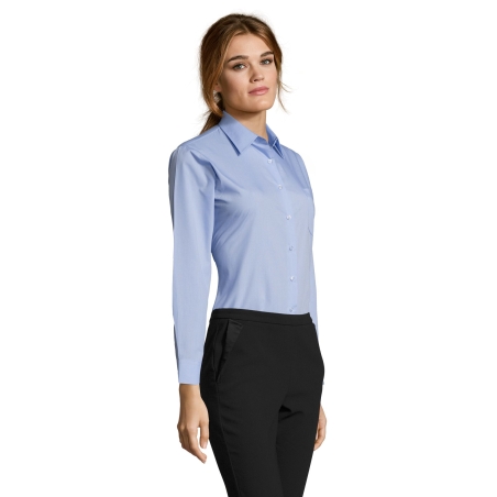 CHEMISE FEMME POPELINE MANCHES LONGUES