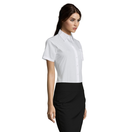 CHEMISE FEMME POPELINE MANCHES COURTES