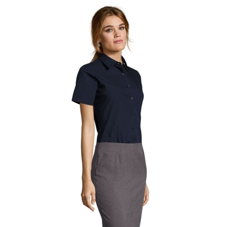 CHEMISE FEMME POPELINE MANCHES COURTES