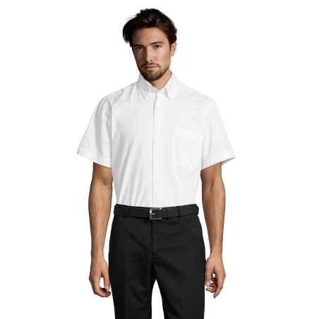 CHEMISE HOMME EN TWILL DE COTON MANCHES COURTES