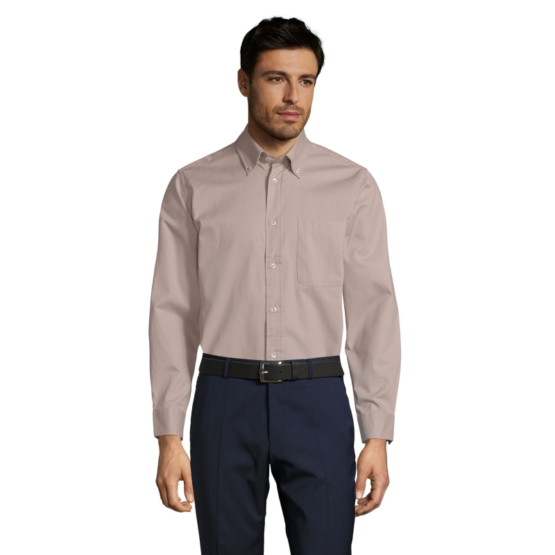 CHEMISE HOMME EN TWILL DE COTON MANCHES LONGUES