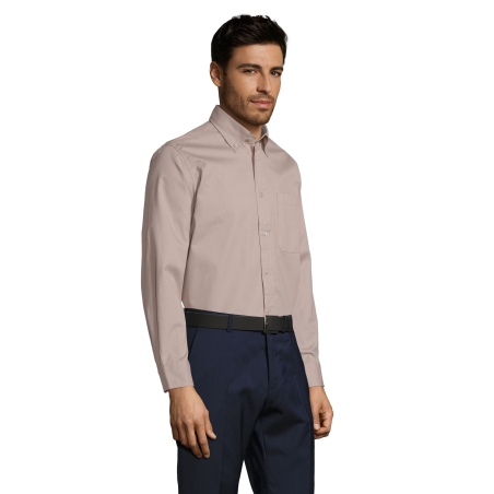 CHEMISE HOMME EN TWILL DE COTON MANCHES LONGUES