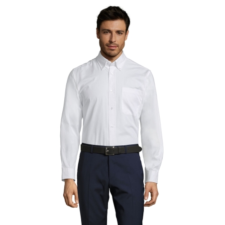 CHEMISE HOMME EN TWILL DE COTON MANCHES LONGUES