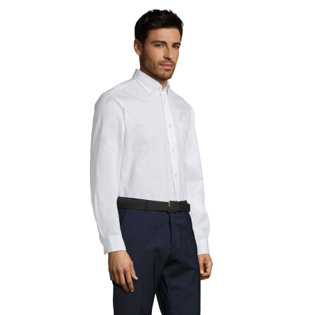 CHEMISE HOMME EN TWILL DE COTON MANCHES LONGUES