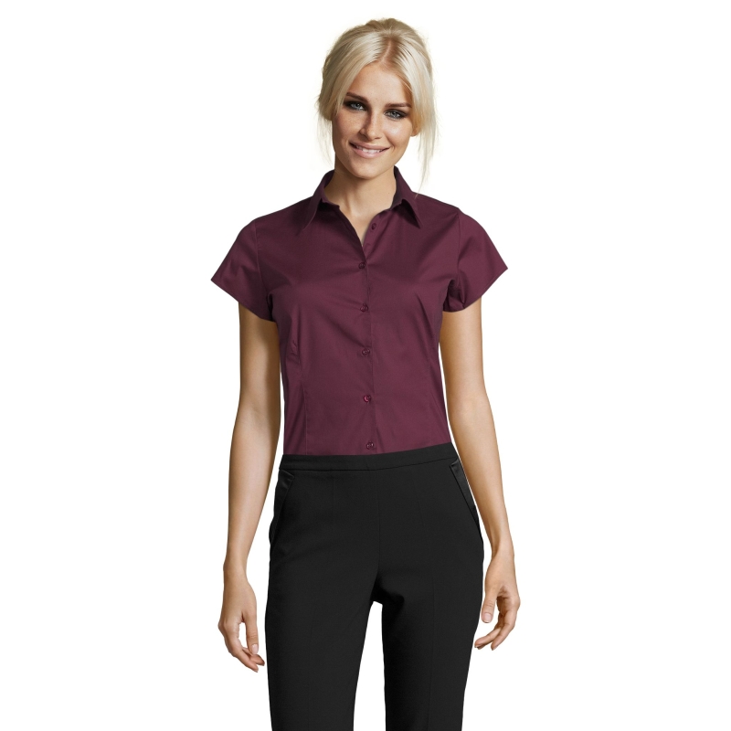 CHEMISE FEMME STRETCH MANCHES COURTES