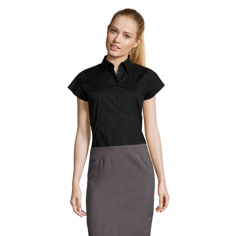 CHEMISE FEMME STRETCH MANCHES COURTES