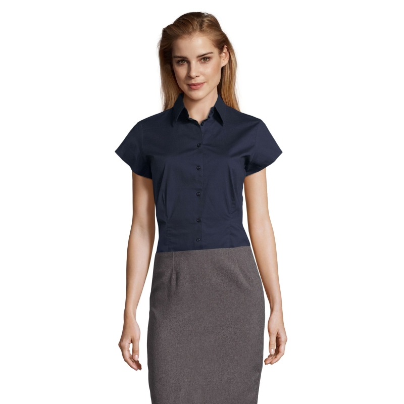 CHEMISE FEMME STRETCH MANCHES COURTES