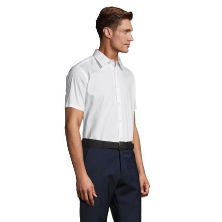 CHEMISE HOMME STRETCH MANCHES COURTES