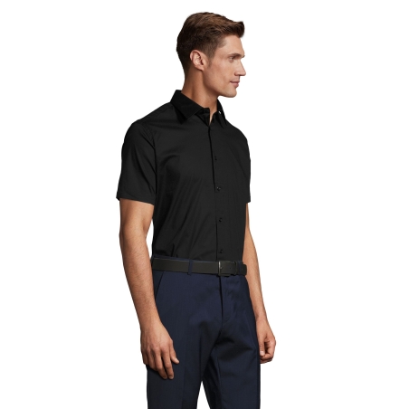 CHEMISE HOMME STRETCH MANCHES COURTES