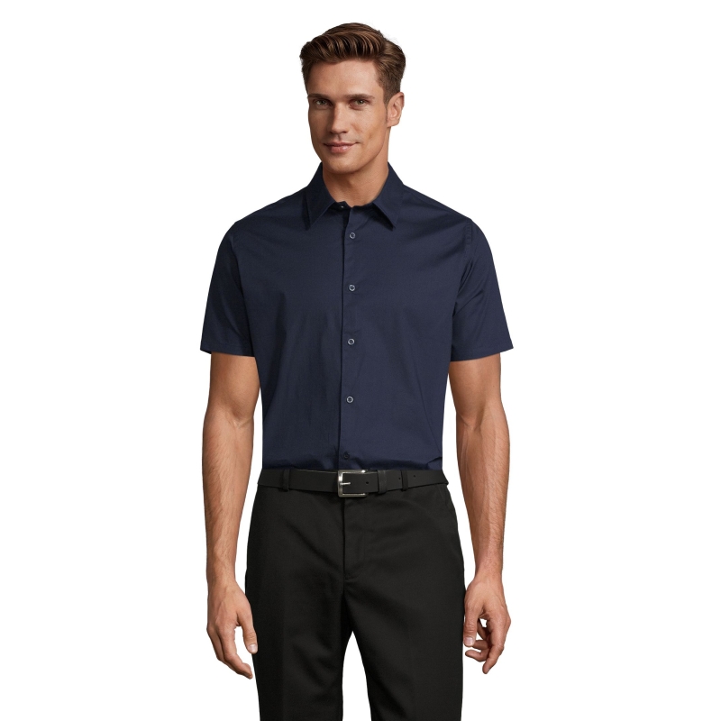 CHEMISE HOMME STRETCH MANCHES COURTES