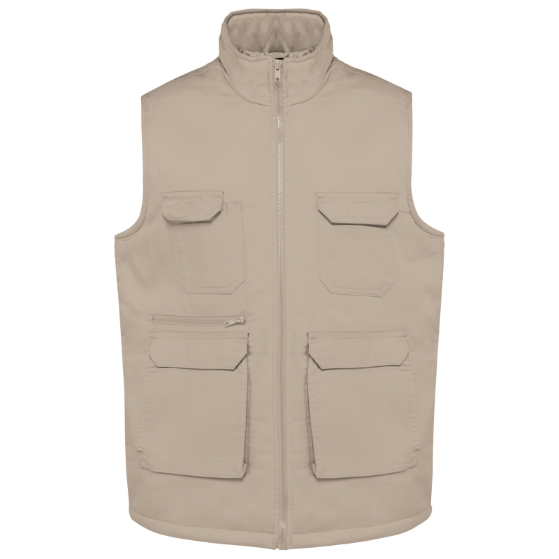 Gilet polycoton multipoches rembourré unisexe