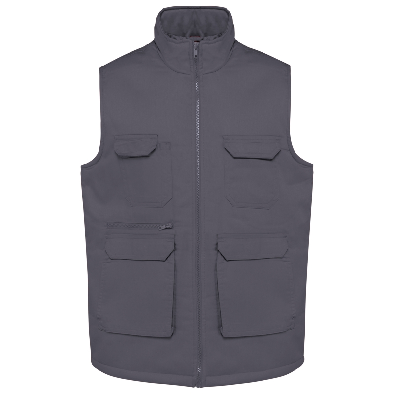 Gilet polycoton multipoches rembourré unisexe