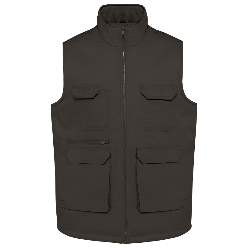 Gilet polycoton multipoches rembourré unisexe