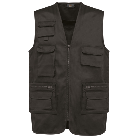 Gilet polycoton multipoches doublé unisexe