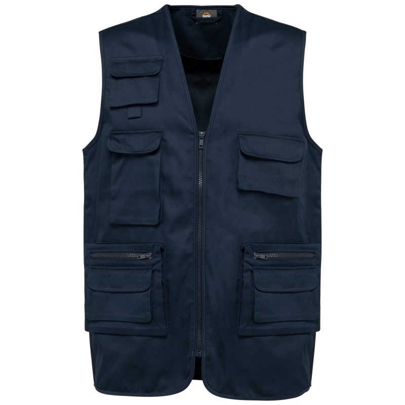 Gilet polycoton multipoches doublé unisexe