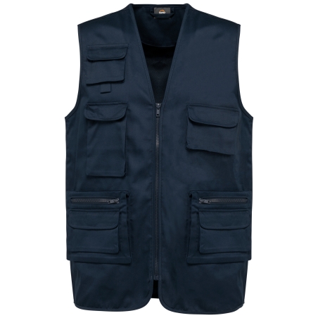 Gilet polycoton multipoches doublé unisexe