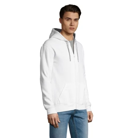 VESTE ZIPPÉE HOMME BICOLORE À CAPUCHE DOUBLÉE CONTRASTÉE
