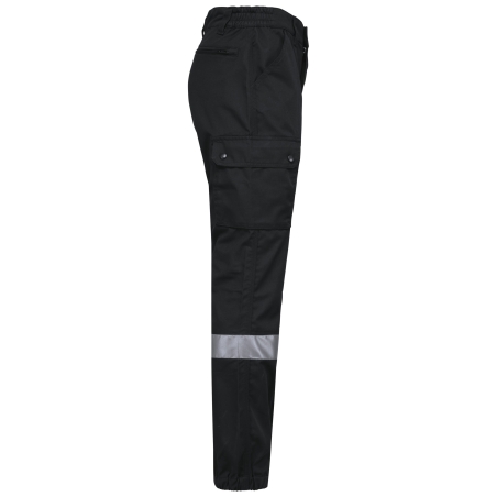 Pantalon cargo unisexe avec bas élastiqué et bande réfléchissante