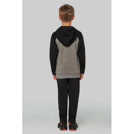 Sweat-shirt capuche bicolore enfant