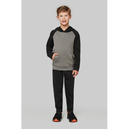 Sweat-shirt capuche bicolore enfant