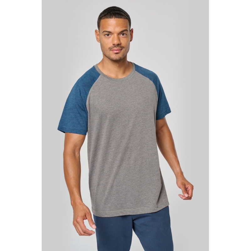 T-shirt triblend bicolore sport manches courtes unisexe