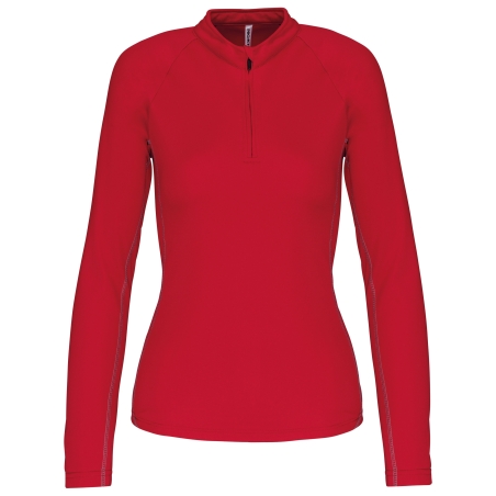 Haut de sport manches longues ¼ zip femme