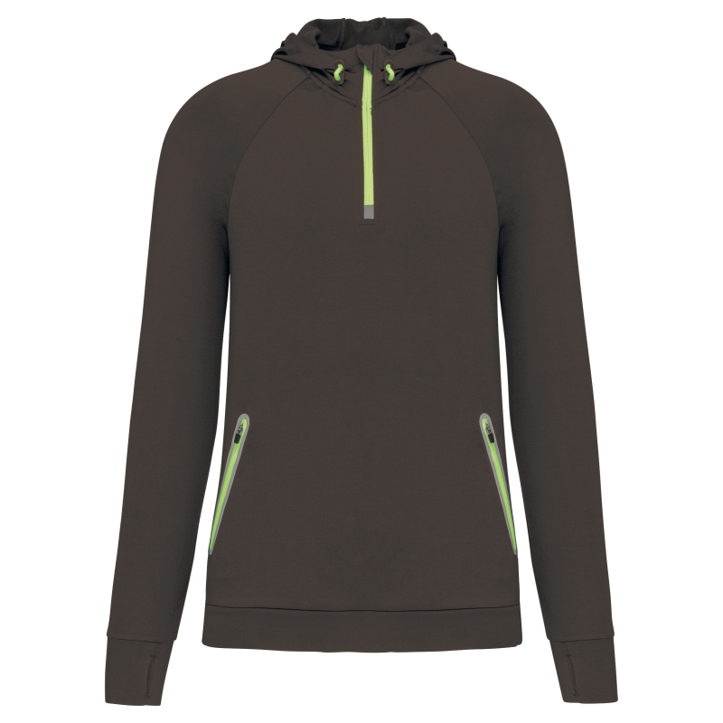 Sweat-shirt à capuche 1/4 zip sport unisexe