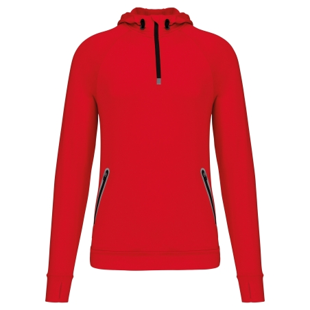 Sweat-shirt à capuche 1/4 zip sport unisexe