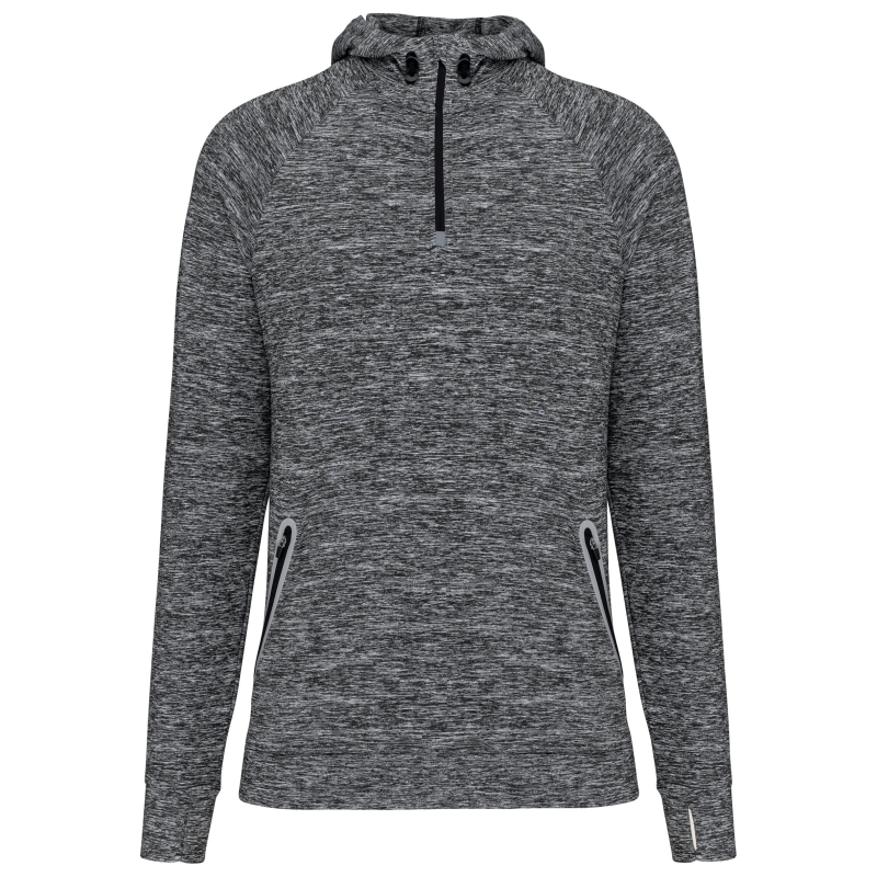 Sweat-shirt à capuche 1/4 zip sport unisexe